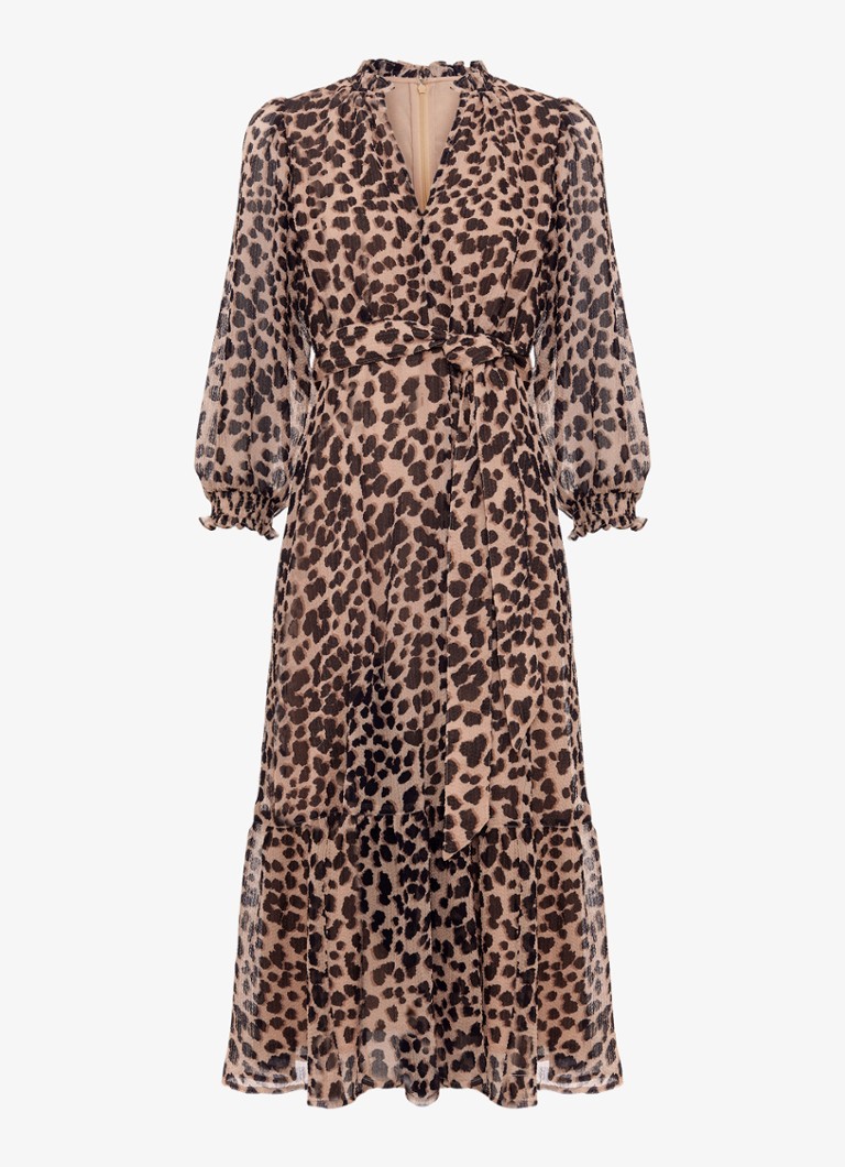 Phase Eight Dames Carra Leopard tuniekjurk met strikcientuur in de kleur Multicolor