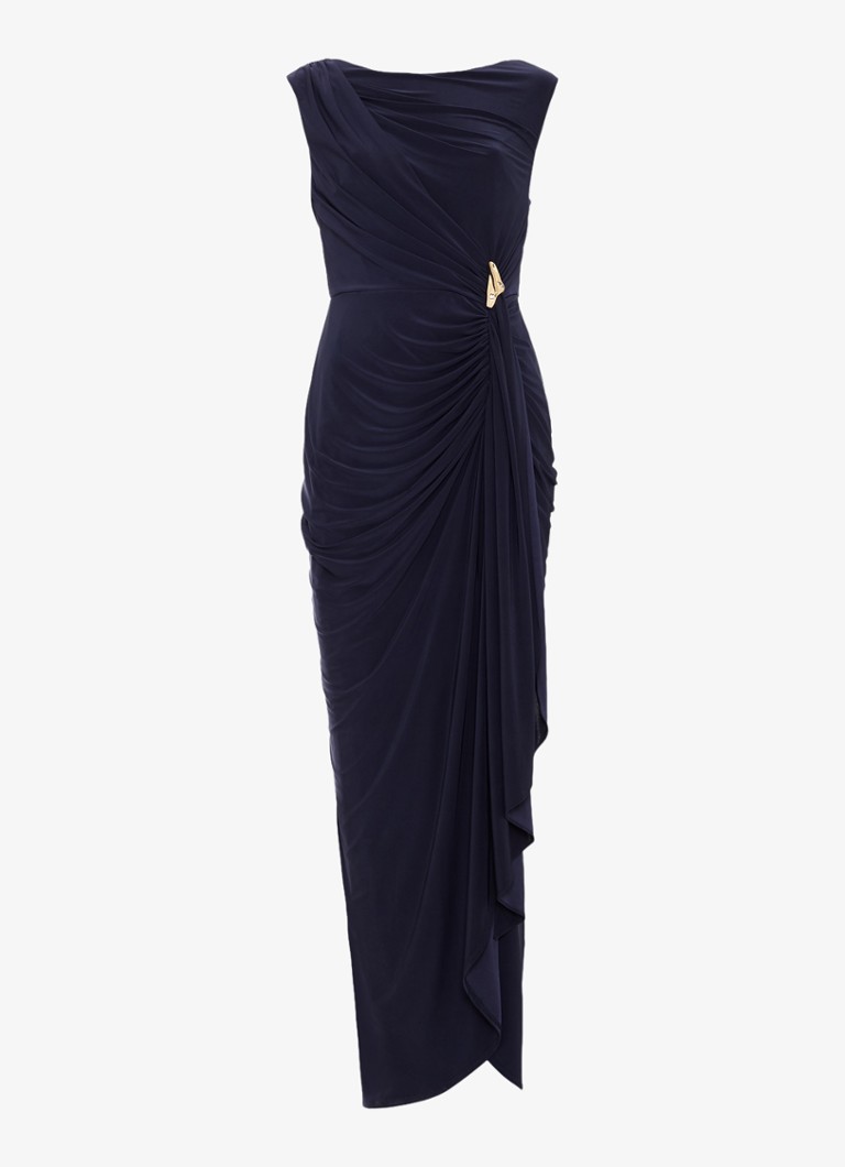 Phase Eight Dames Donna maxi jurk met gedrapeerd detail in de kleur Donkerblauw