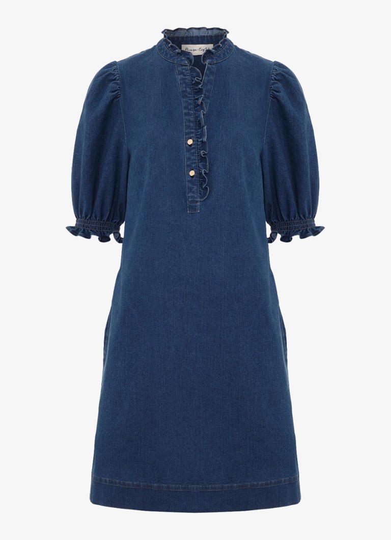 Phase Eight Dames Carly mini tuniekjurk met pofmouw in de kleur Indigo