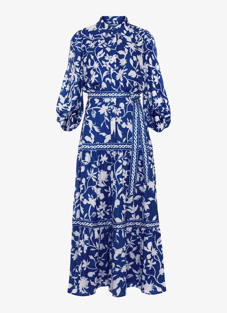 Phase Eight Dames Coralie maxi jurk met bloemenprint in de kleur Donkerblauw