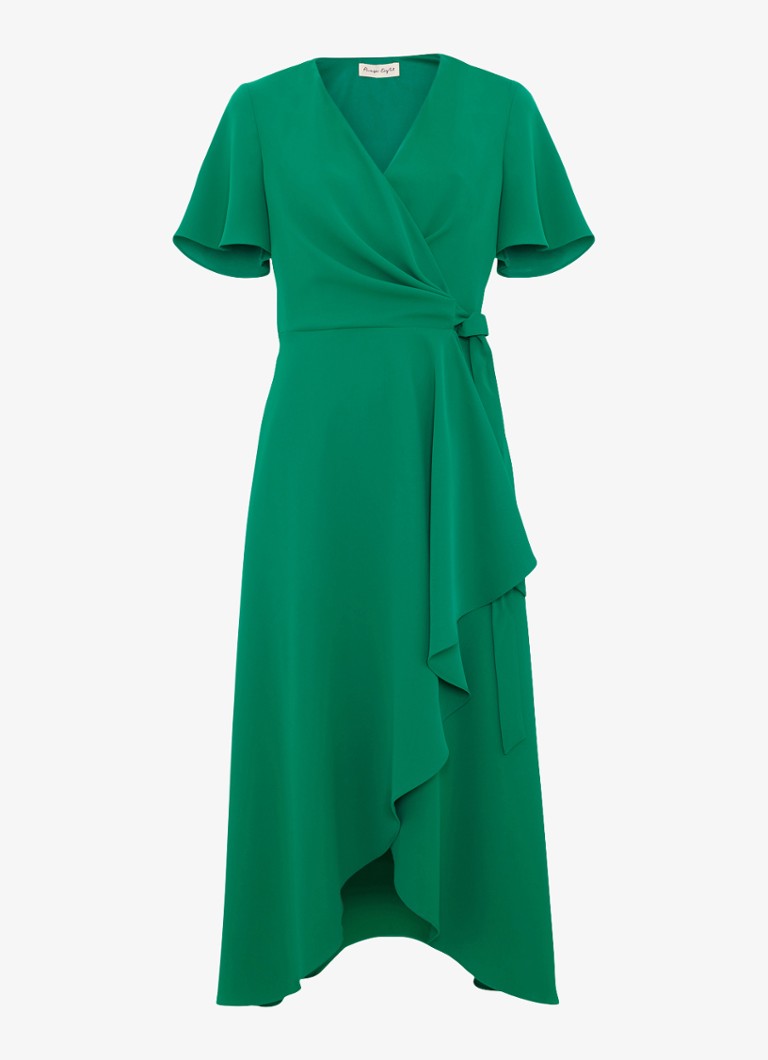 Phase Eight Dames Julissa midi wikkeljurk met strikceintuur in de kleur Groen