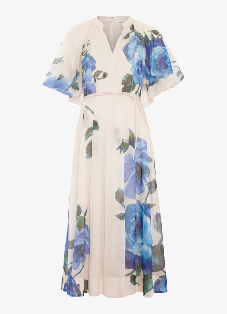 Phase Eight Dames Adeline midi jurk met bloemenprint in de kleur Blauw
