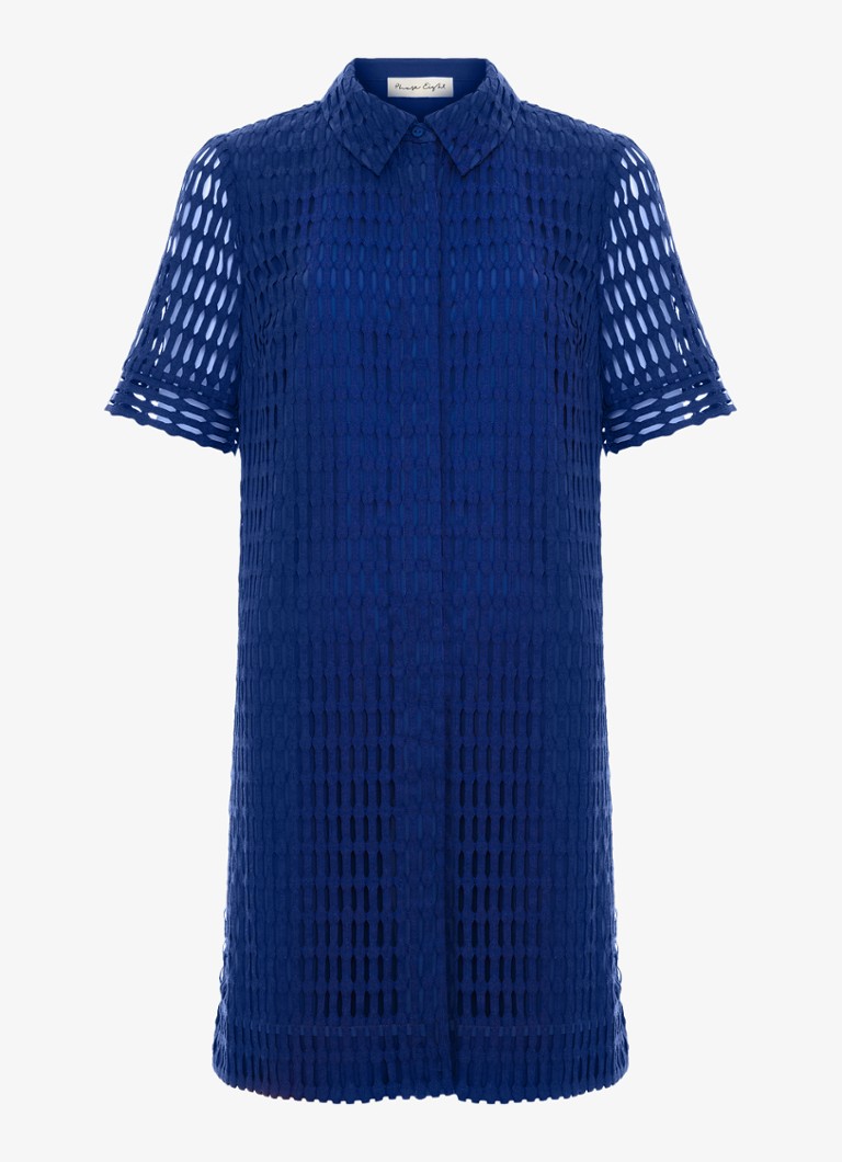 Phase Eight Dames Alina mini jurk met opengewerkt dessin in de kleur Blauw
