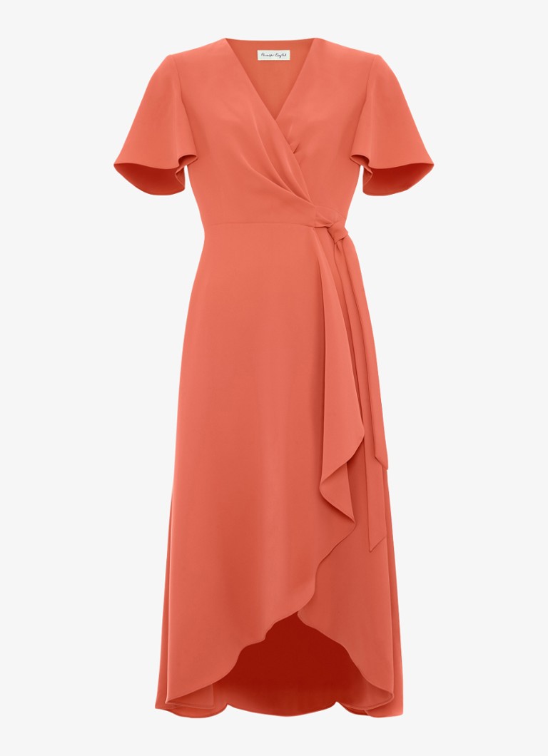 Phase Eight Dames Julissamidi jurk met geknoopt detail in de kleur Oranje
