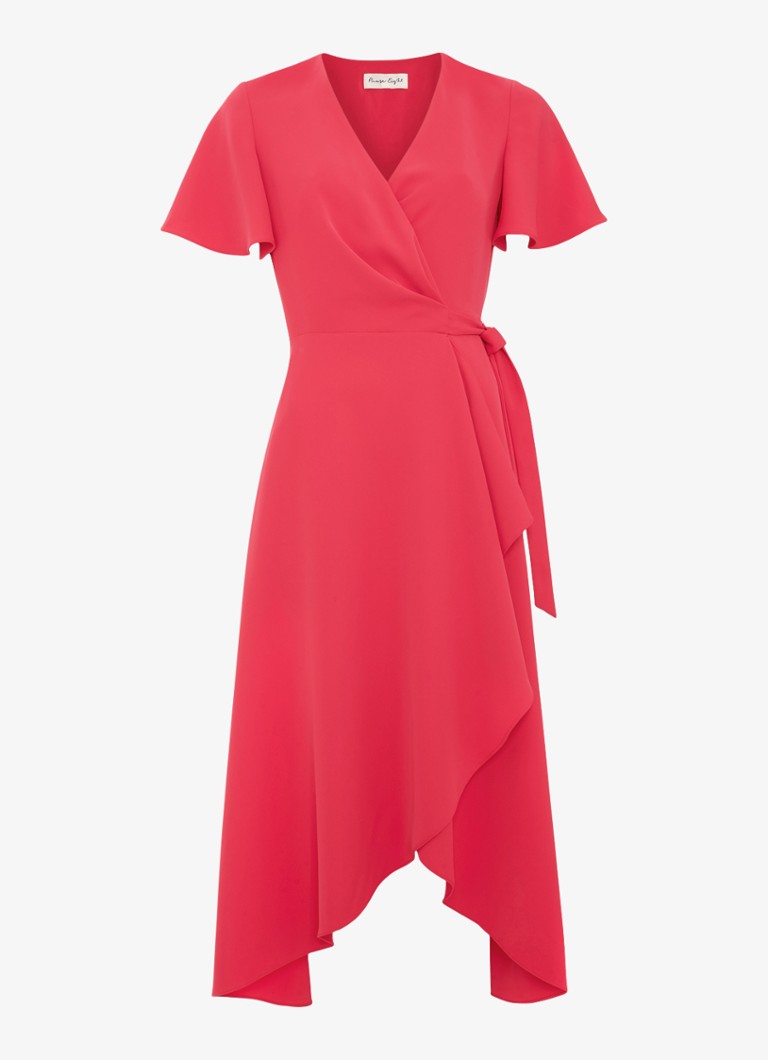 Phase Eight Dames Julissa midi jurk met strikceintuur in de kleur Roze