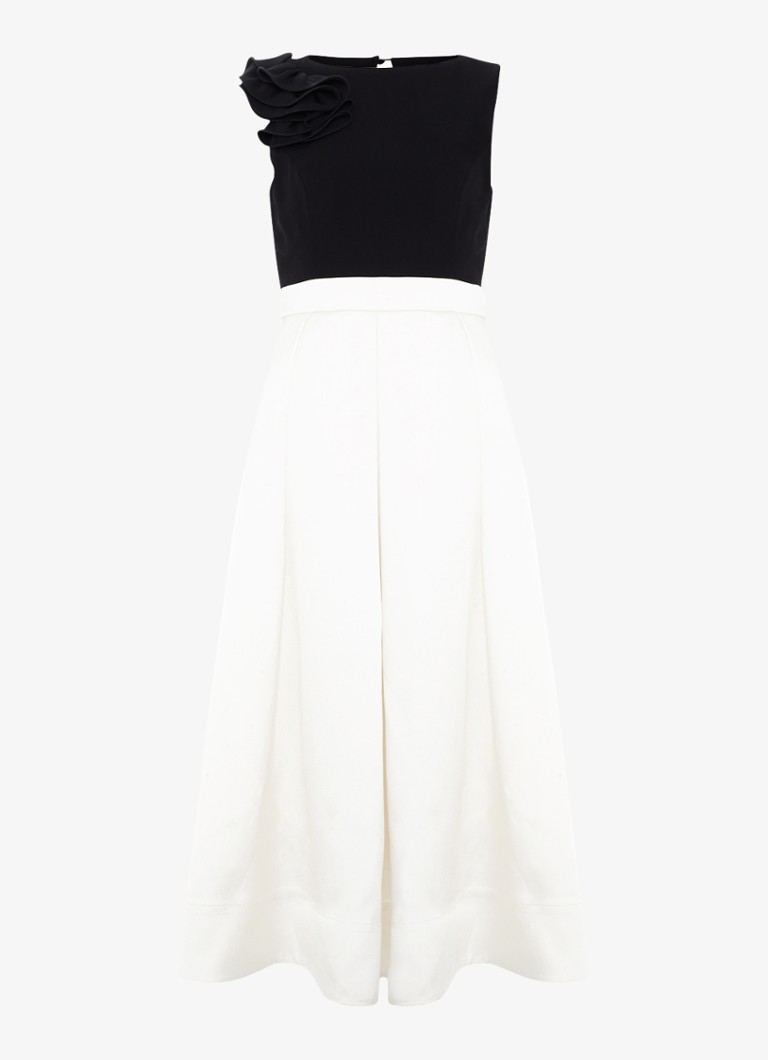 Phase Eight Dames Perla midi jurk met steekzakken in de kleur Zwart