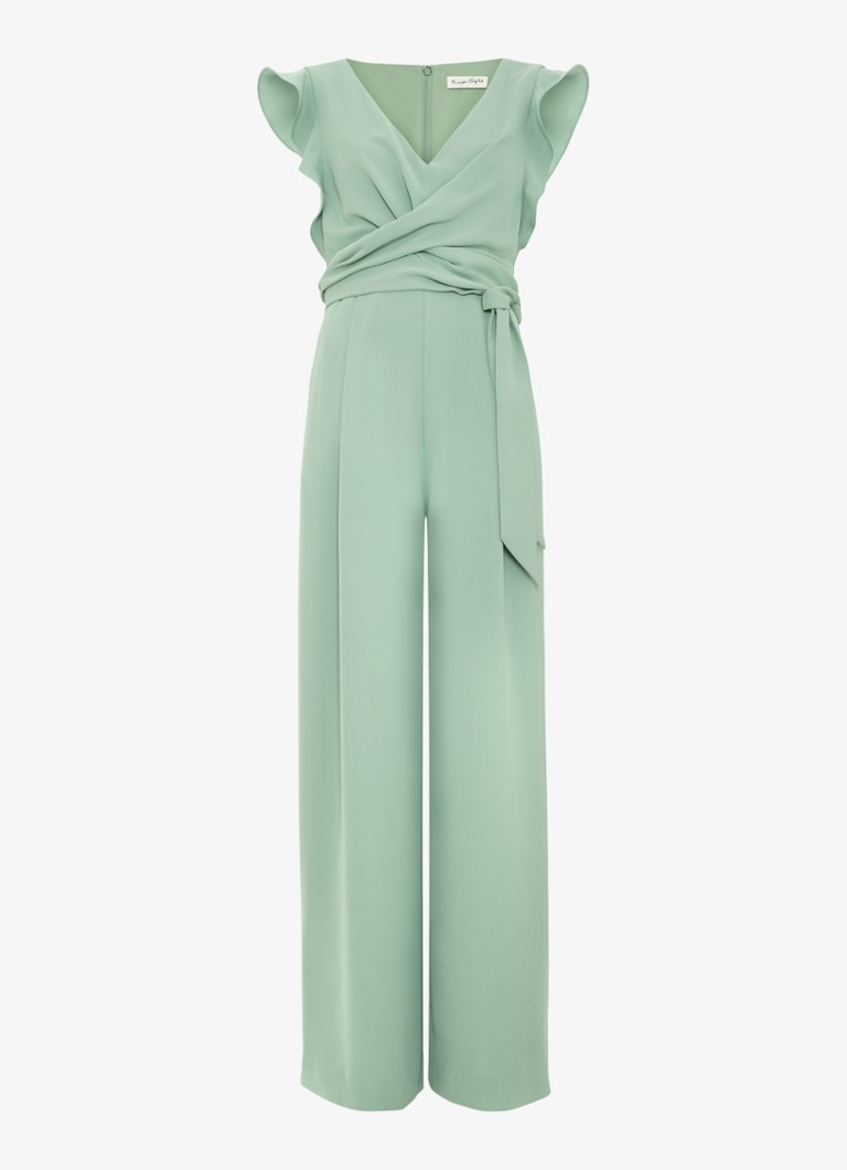 Phase Eight Dames Ayla wide fit jumpsuit met V-hals in de kleur Green