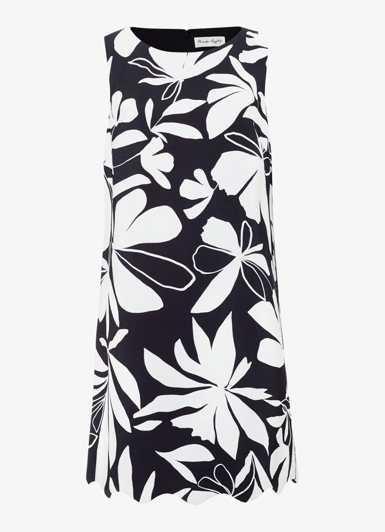 Phase Eight Dames Marta mini jurk met ronde hals en bloemenprint in de kleur Zwart