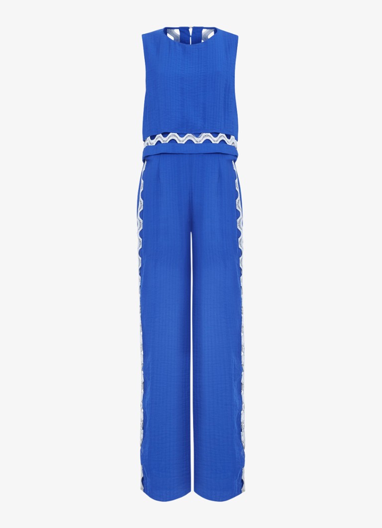 Phase Eight Dames Aubrey wide fit jumpsuit met borduring in de kleur Blauw
