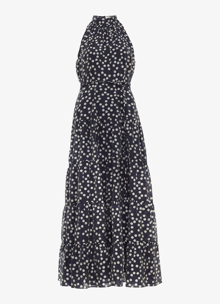 Phase Eight Dames Nita maxi jurk met stippenprint in de kleur Donkerblauw