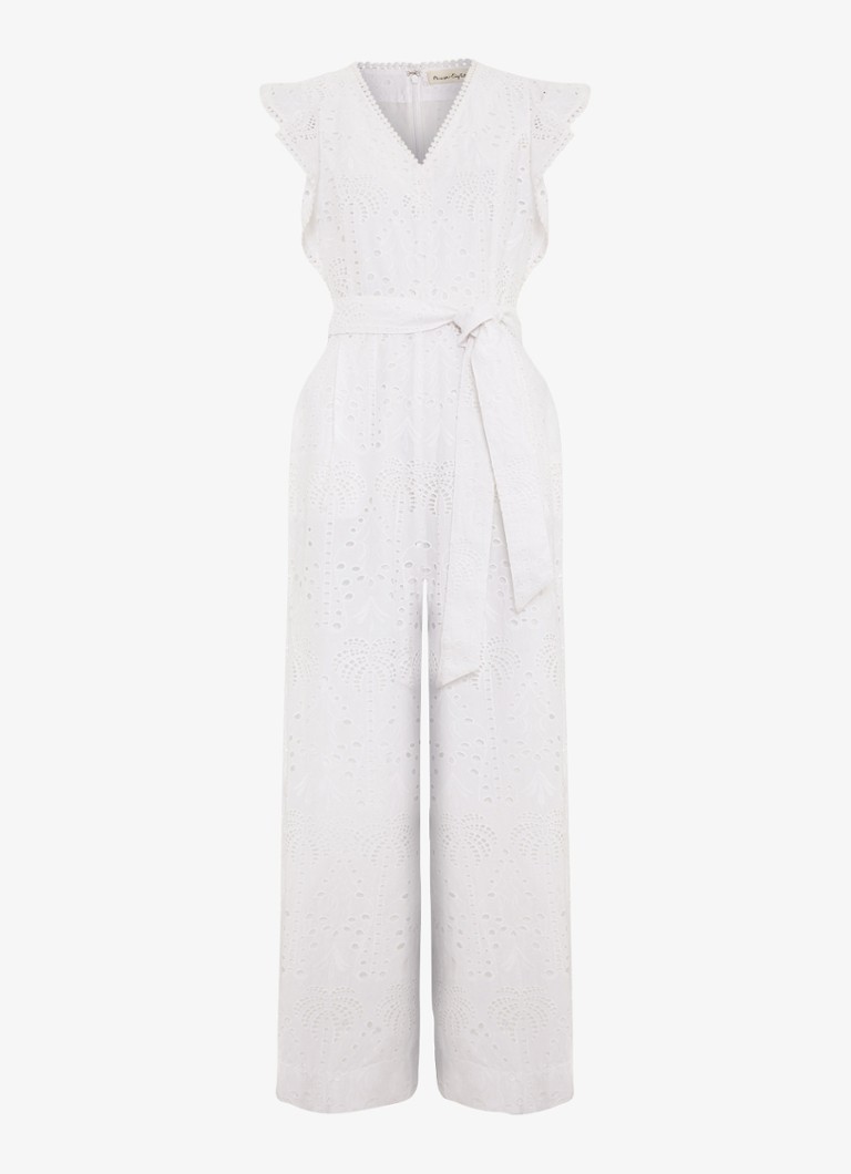 Phase Eight Dames Talulah loose fit jumpsuit met broderie in de kleur Wit