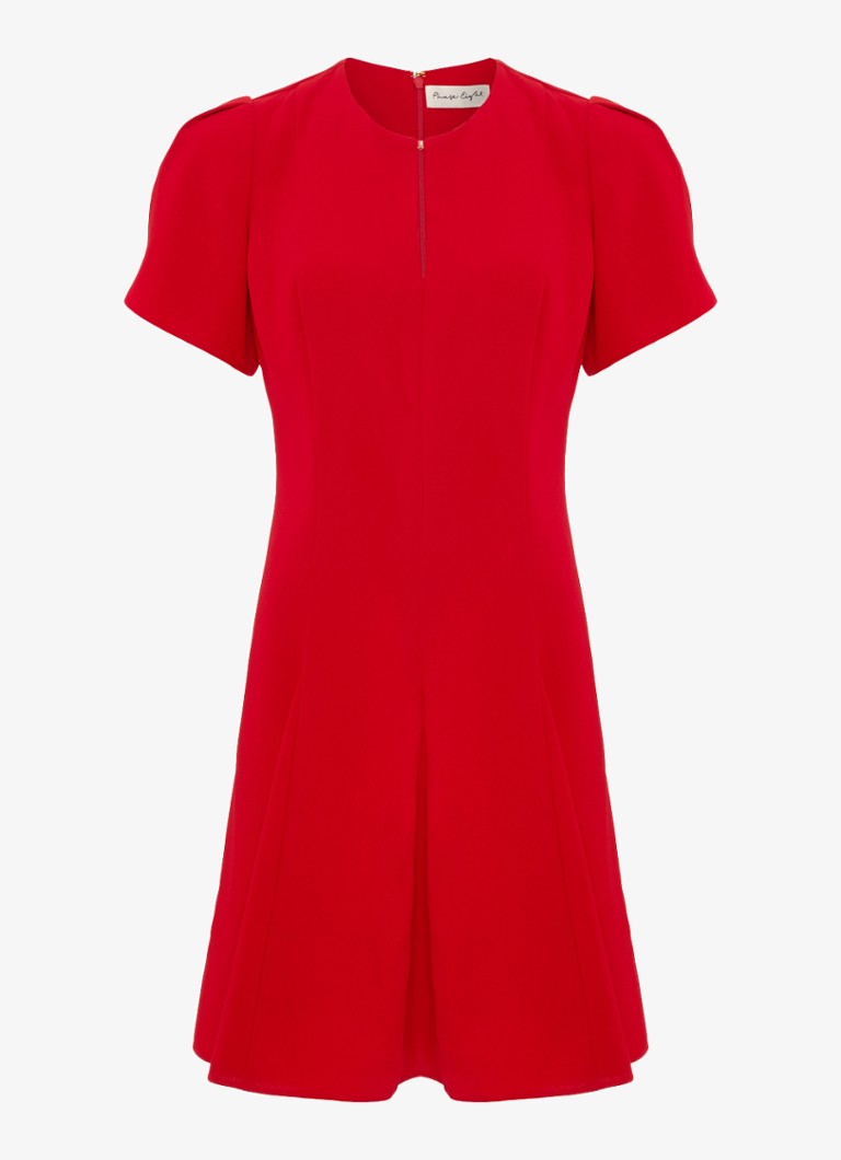 Phase Eight Dames Elia mini jurk met pofmouw in de kleur Rood