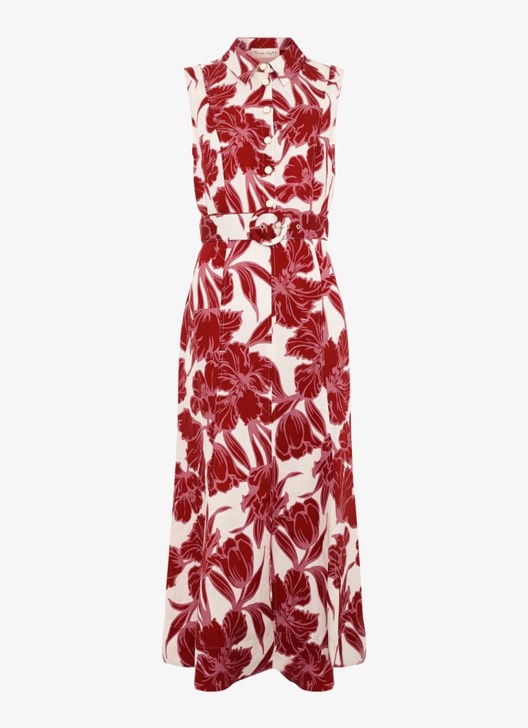 Phase Eight Dames Elspeth midi jurk met bloemenprint in de kleur Rood