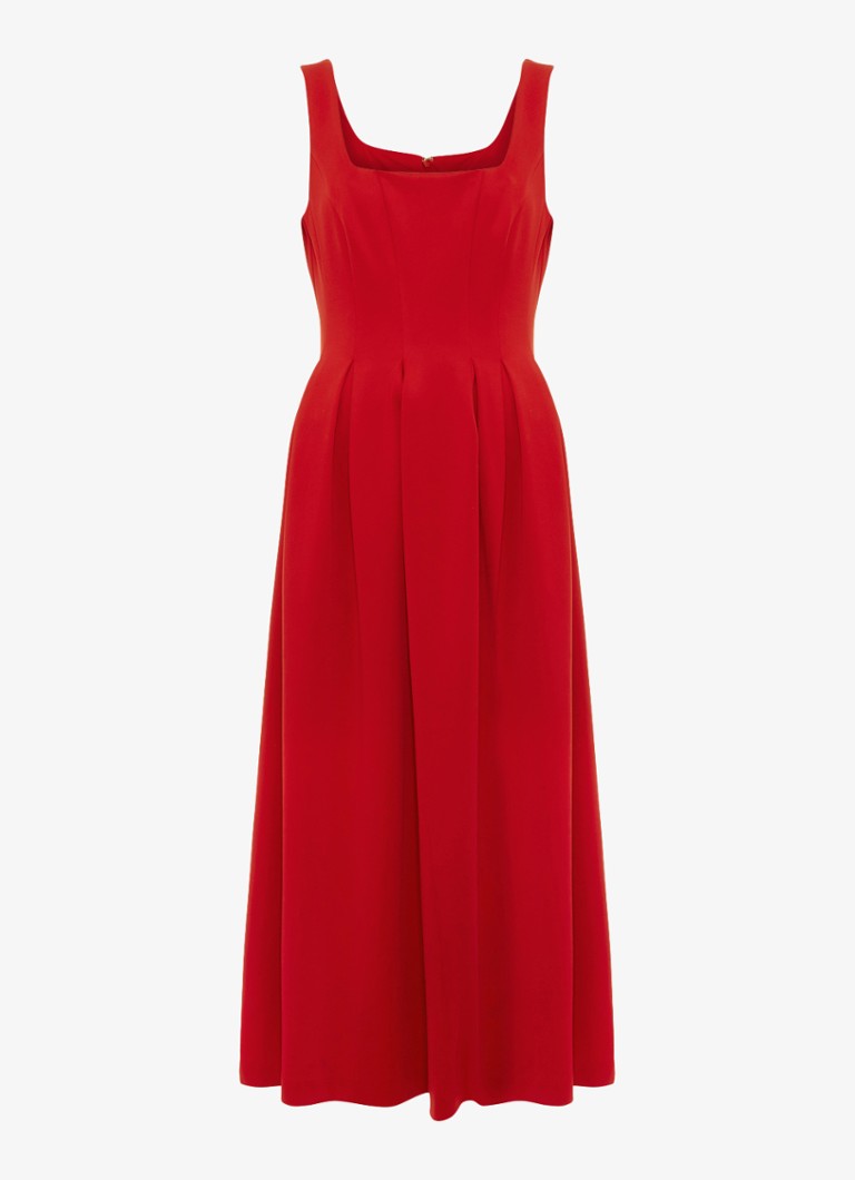 Phase Eight Dames Katie midi jurk met plooien in de kleur Rood