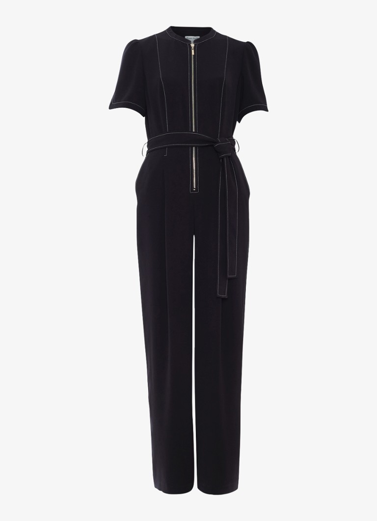 Phase Eight Dames Alix wide fit jumpsuit met strikceintuur in de kleur Zwart
