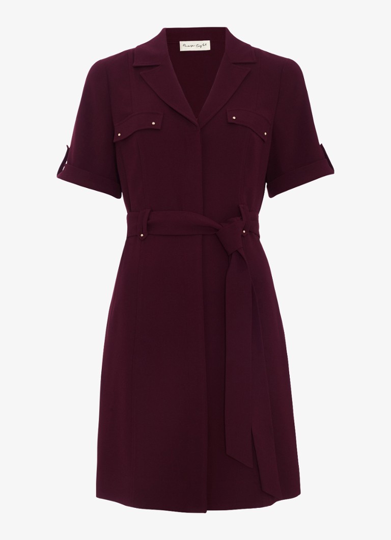 Phase Eight Dames Marlina mini blouse jurk met ceintuur in de kleur Bordeauxrood