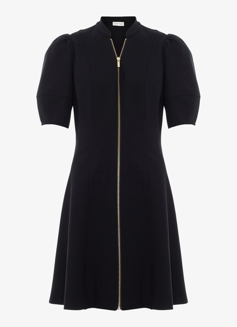 Phase Eight Dames Alima Ponte mini jurk met opstaande kraag in de kleur Zwart
