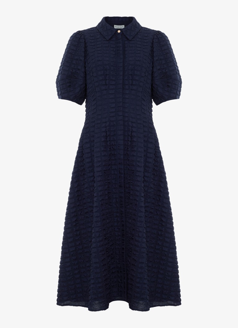 Phase Eight Dames Yasmine midi jurk met pofmouw in de kleur Blauw