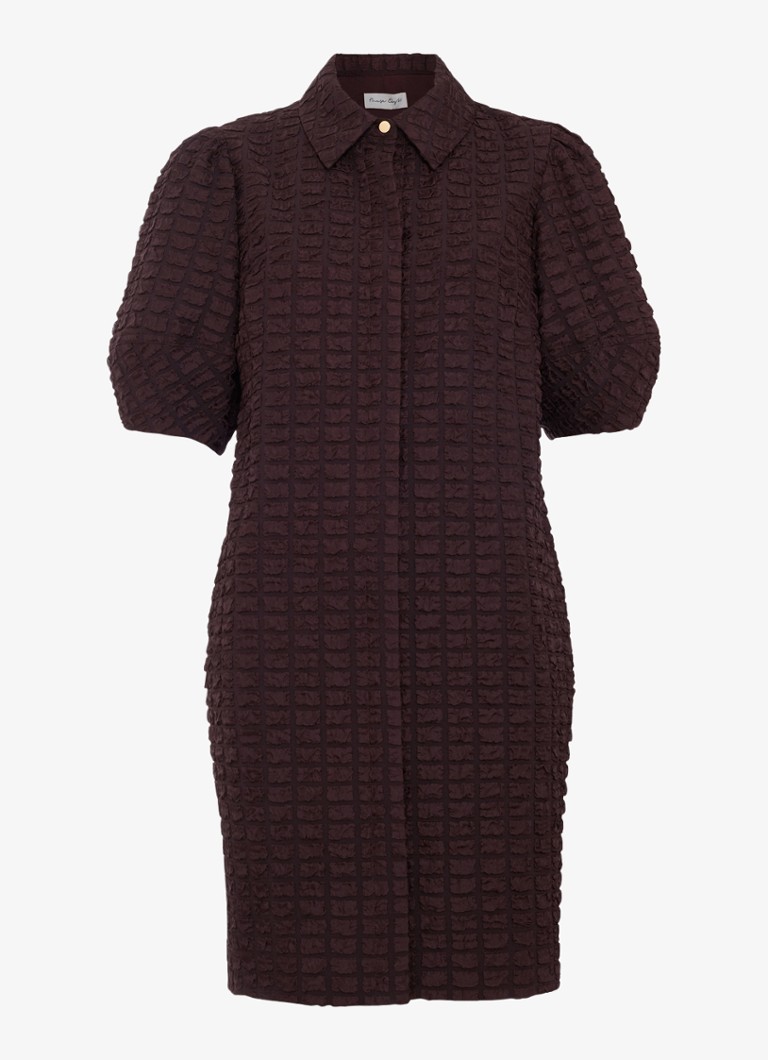 Phase Eight Dames Yasmine mini blousejurk met pofmouwen in de kleur Bruin