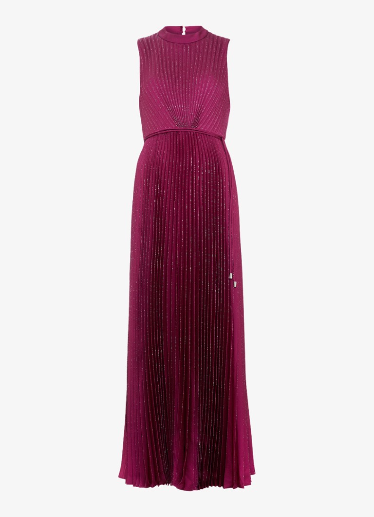 Phase Eight Dames Simara maxi jurk met strass en plooien in de kleur Fuchsia