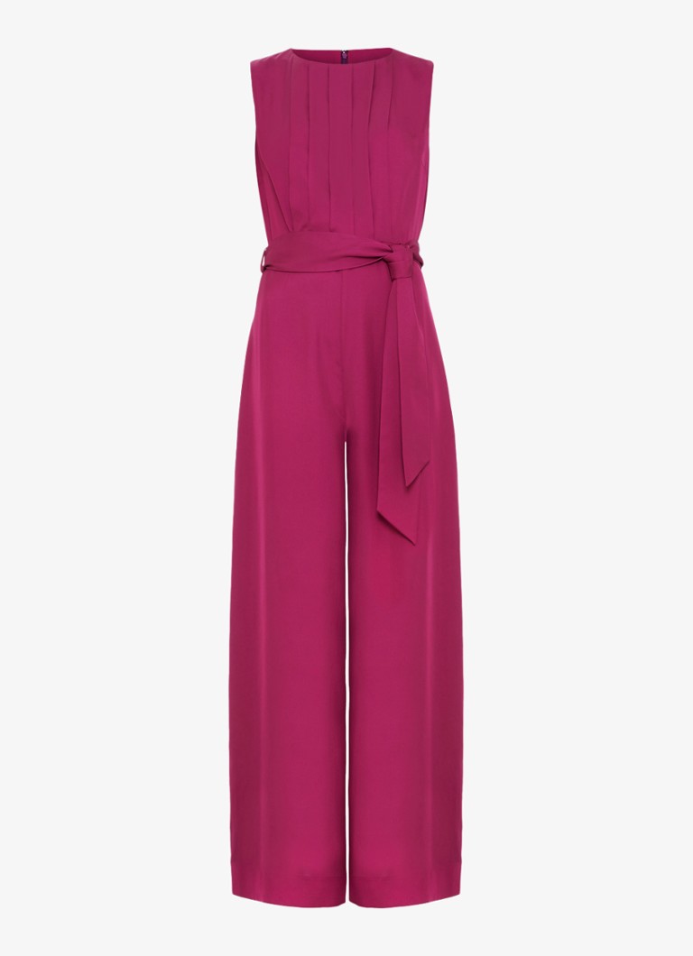 Phase Eight Dames Janine wide leg jumpsuit met plooien in de kleur Fuchsia