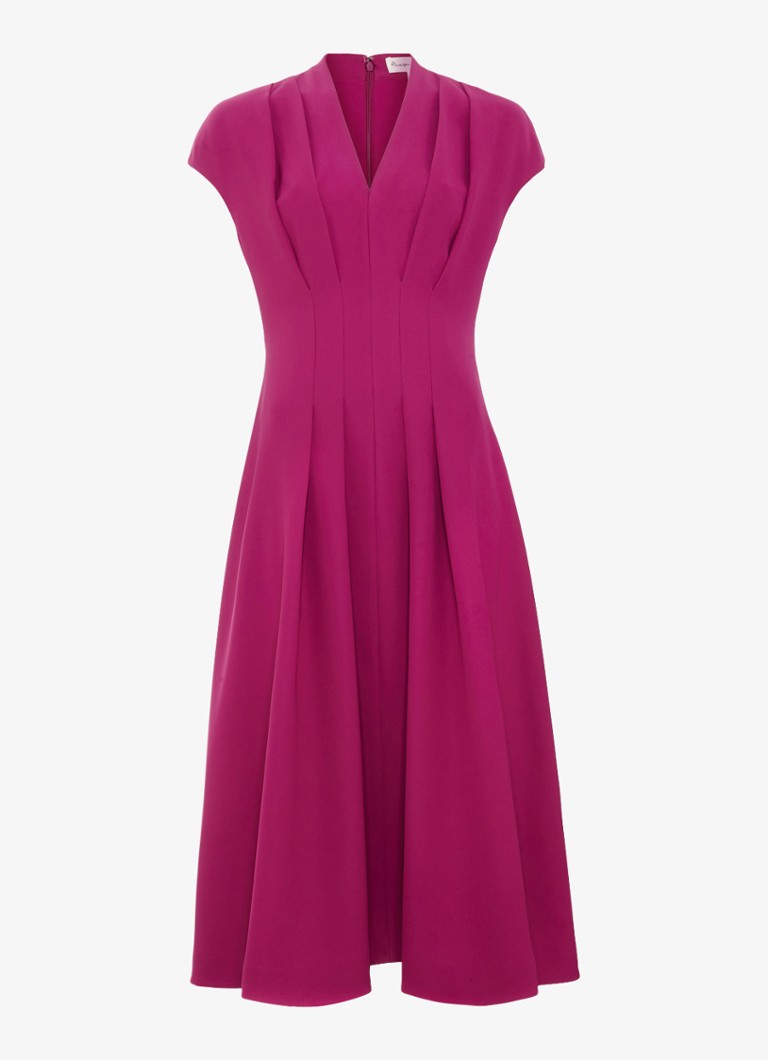 Phase Eight Dames Hanna midi jurk met plooien in de kleur Fuchsia
