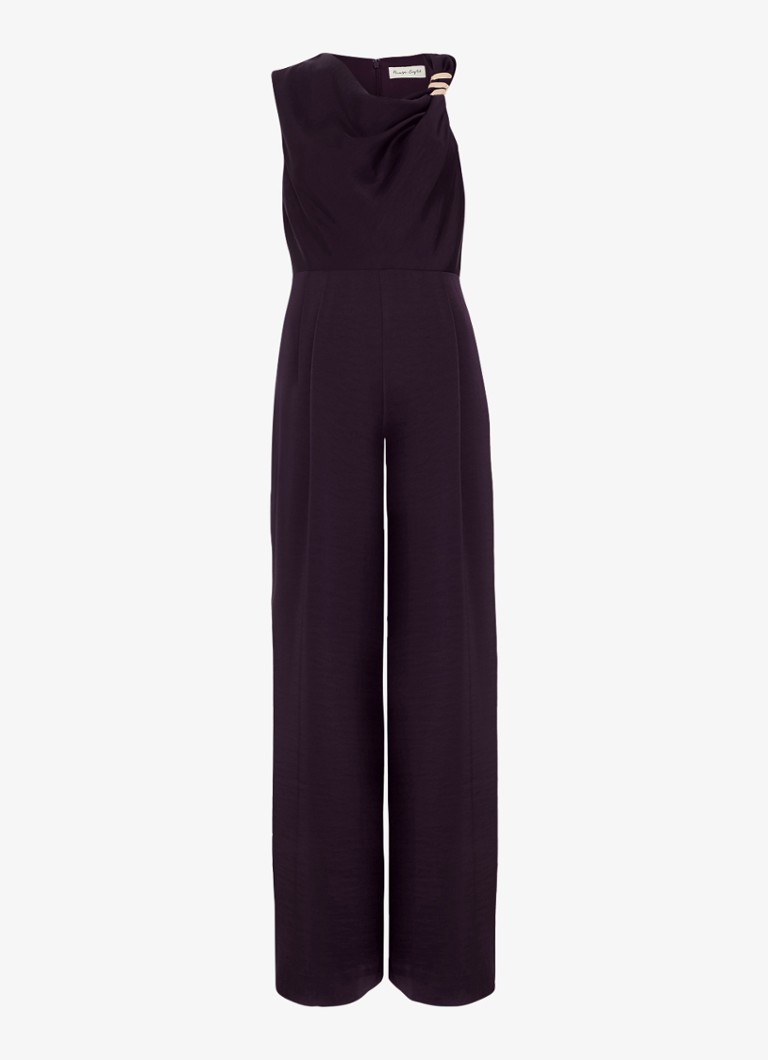 Phase Eight Dames Avril wide leg jumpsuit met asymmetrische halslijn in de kleur Paars