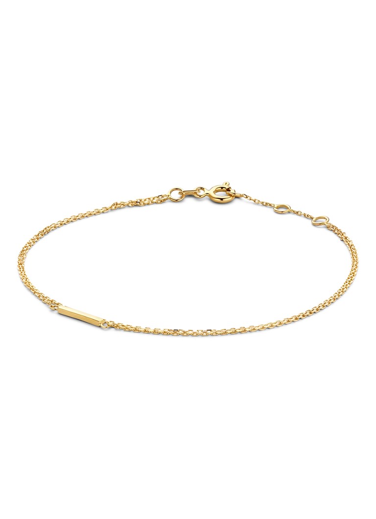 Jackie 14K Gold Dames Schakelarmband van 14 karaat geelgoud
