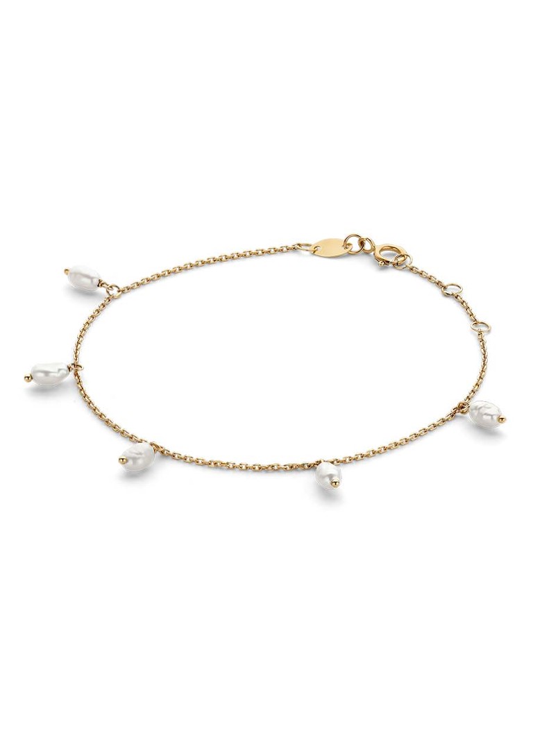 Jackie 14K Gold Dames Pearls of Amalfi schakelarmband van 14 karaat geelgoud