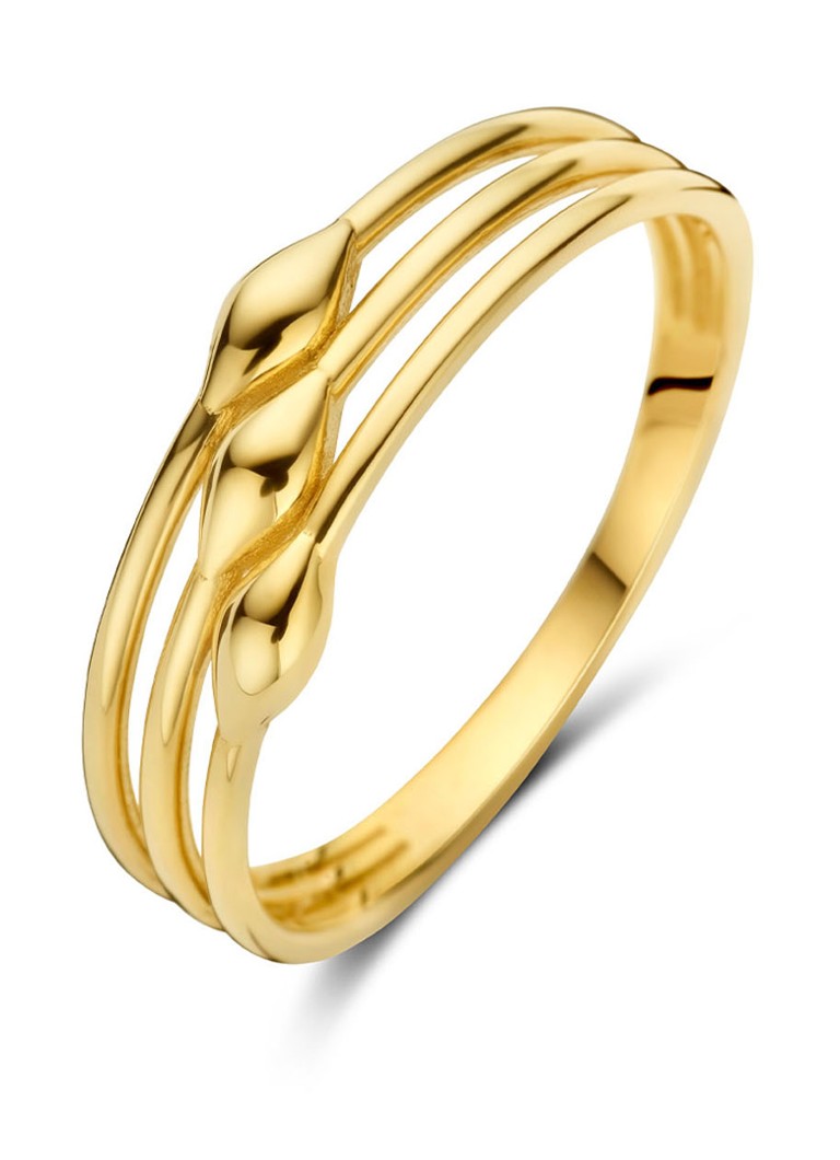 Jackie 14K Gold Dames White Lady ring van 14 karaat geelgoud in de kleur Goud, maat: 52