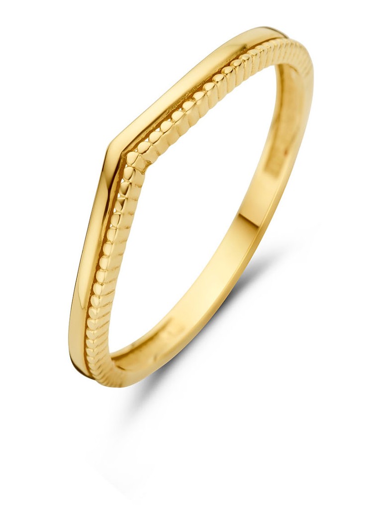 Jackie 14K Gold Dames Windsor ring van 14 karaat geelgoud in de kleur Geelgoud, maat: 56