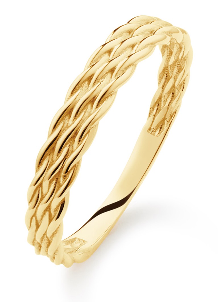 Jackie 14K Gold Dames Vondel ring van 14 karaat geelgoud in de kleur Goud, maat: 52