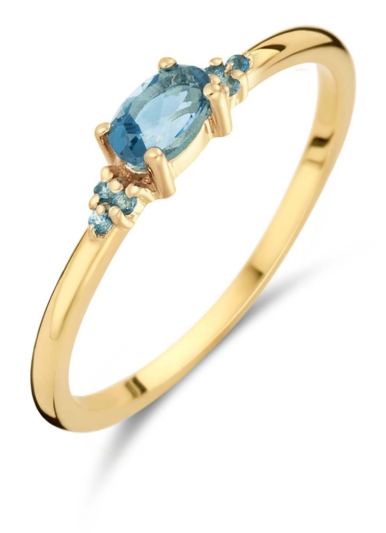 Jackie 14K Gold Dames Vintage London ring van 14 karaat geelgoud in de kleur Goud, maat: 54