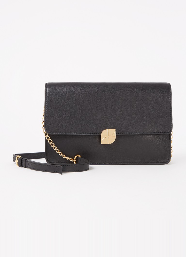 By-bar Dames Crossbodytas van leer met afneembare schouderriem in de kleur Zwart, maat: ONE SIZE