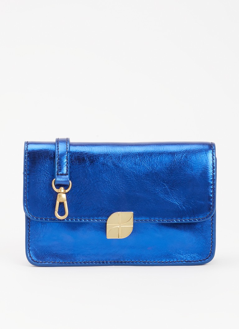 By-bar Dames Loua crossbodytas met metallic finish in de kleur Kobaltblauw, maat: ONE SIZE