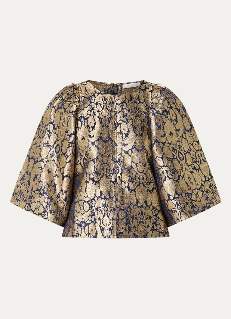 By-bar Dames Zasu top met pofmouw in de kleur Goud, maat: XS