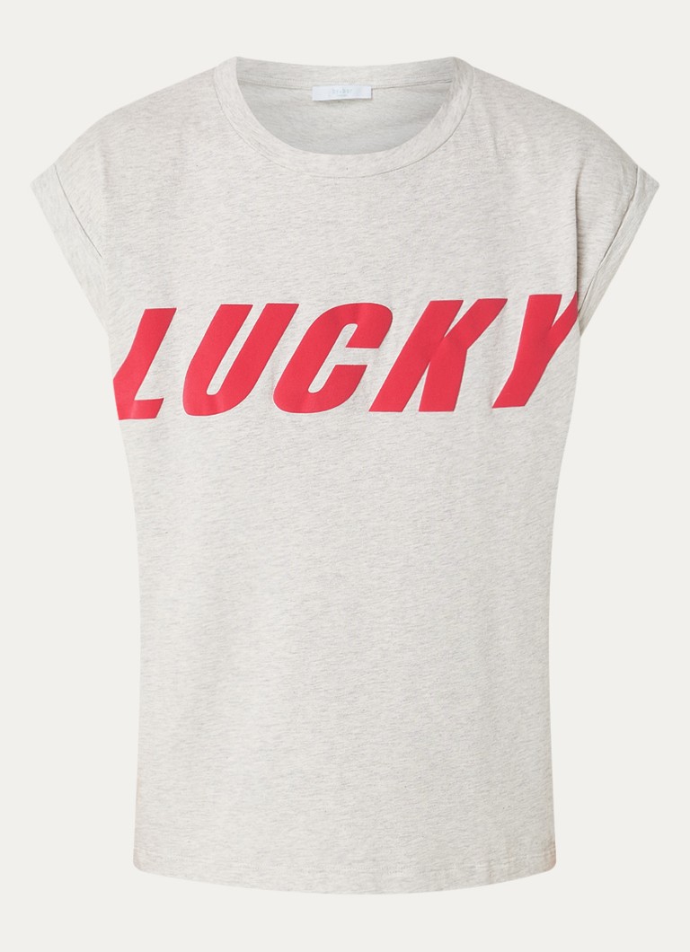 By-bar Dames Tobi mouwloze top met print in de kleur Grijsmele, maat: XS