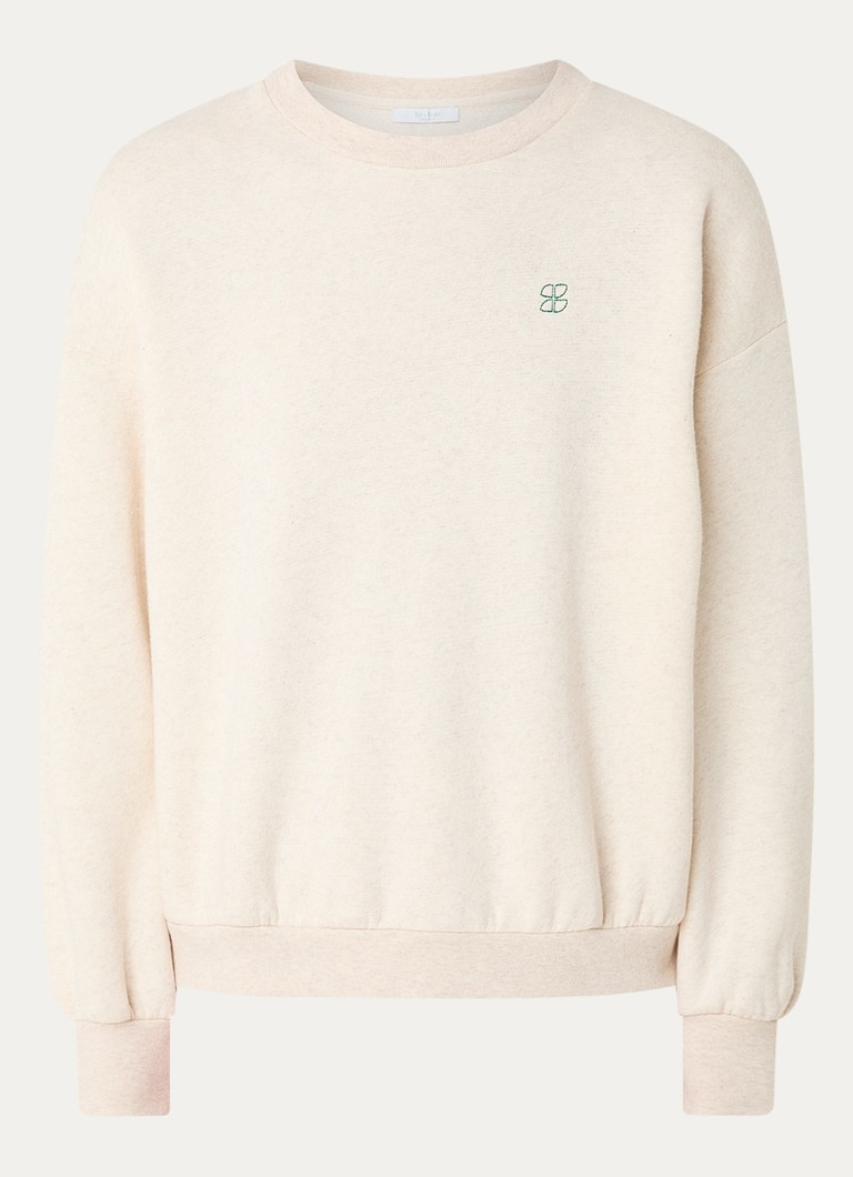 By-bar Dames Bibi sweater met logo- en backprint in de kleur Lichtgrijs, maat: XL