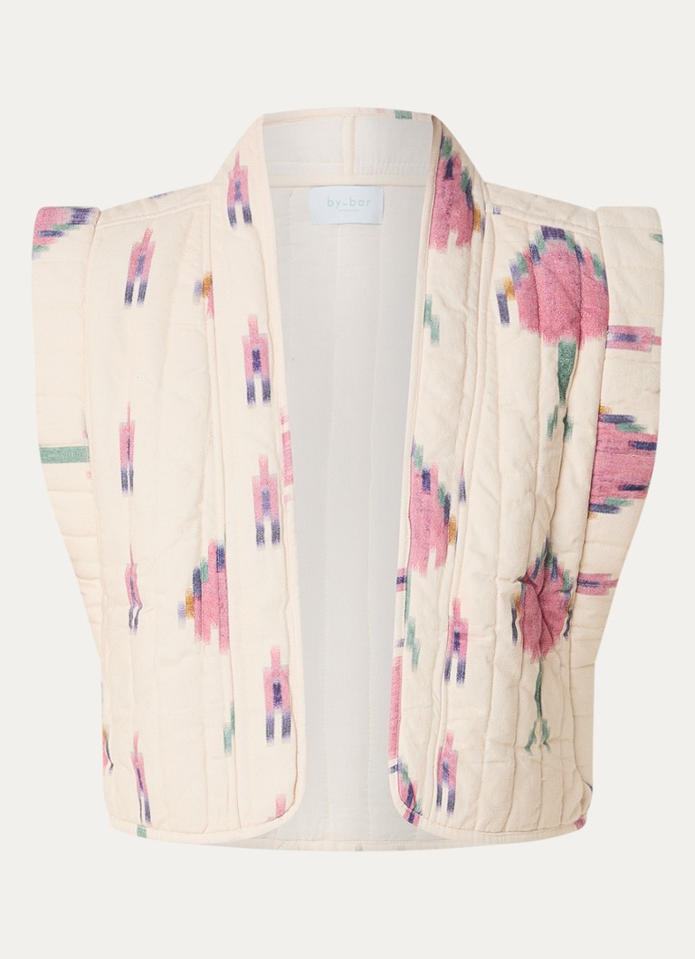 By-bar Dames Isla gewatteerd gilet met print in de kleur Multicolor, maat: L