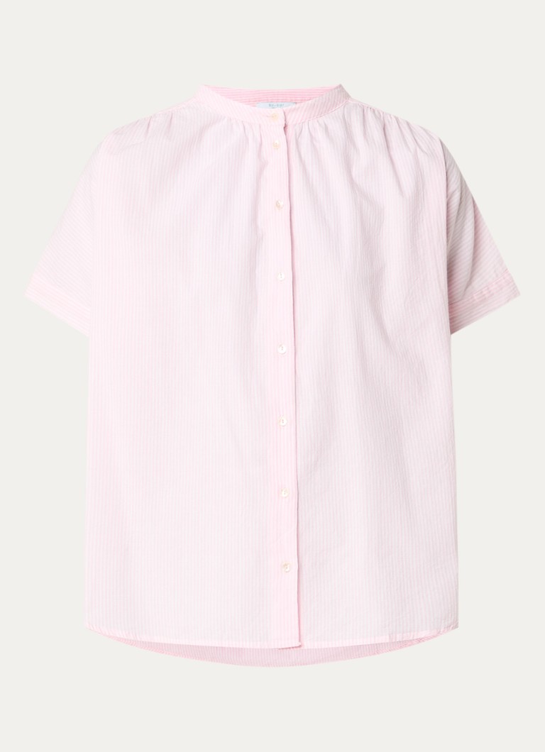 By-bar Dames Minte blouse met streepprint in de kleur Lichtroze, maat: XS