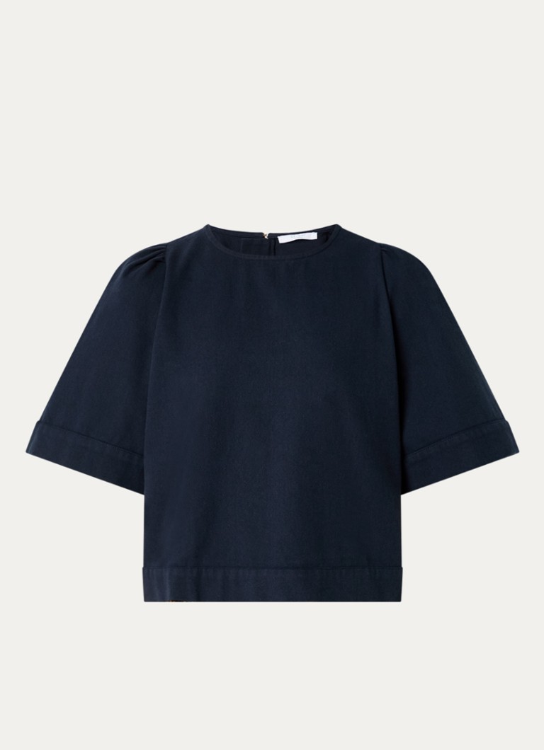 By-bar Dames Olivia tuniek met pofmouw in de kleur Indigo, maat: XL