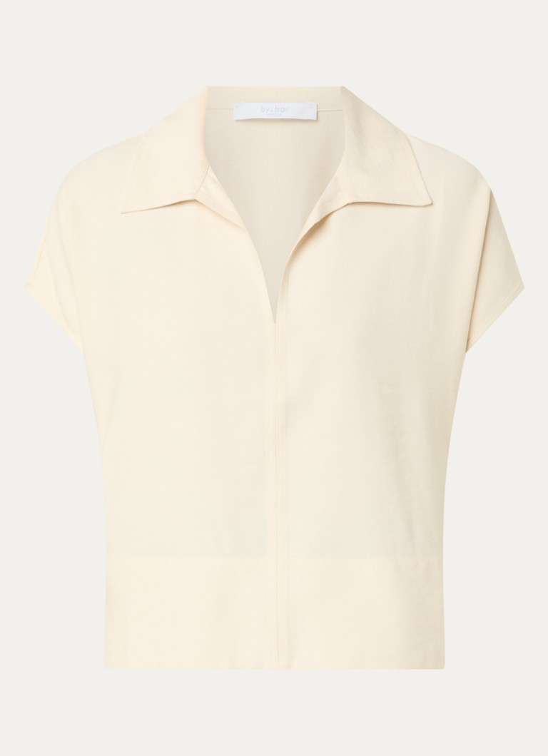 By-bar Dames Zia tuniek met polokraag in de kleur Creme, maat: S