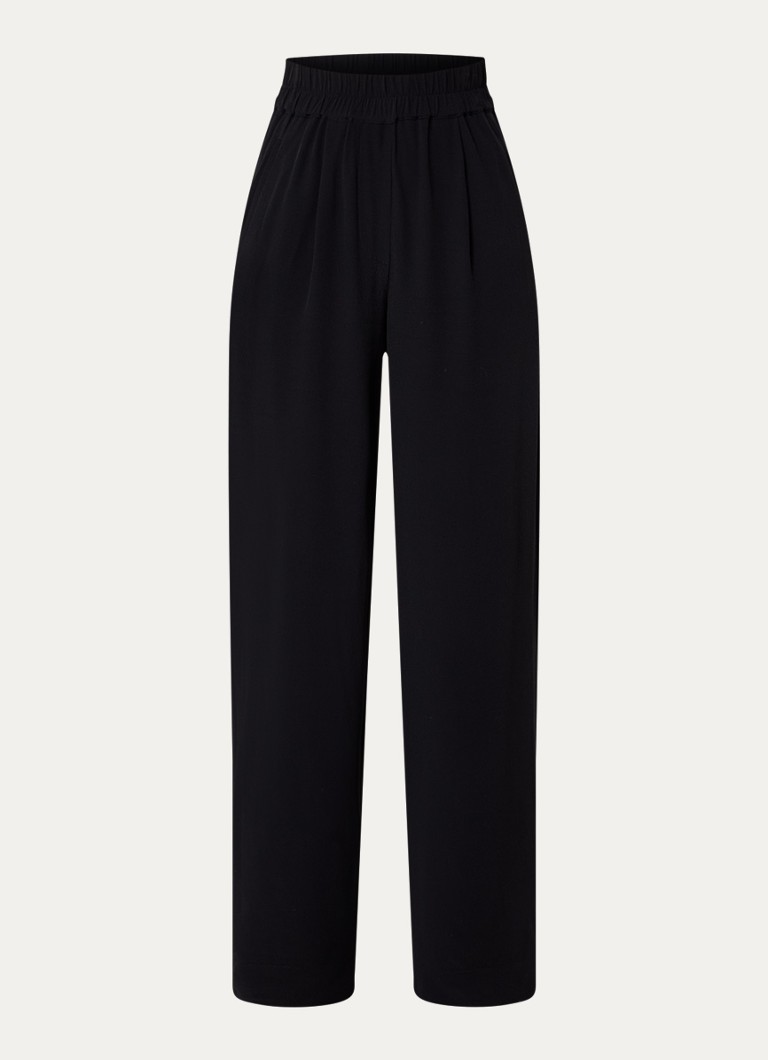 By-bar Dames Benji high waist wide fit pantalon met steekzakken in de kleur Zwart, maat: S