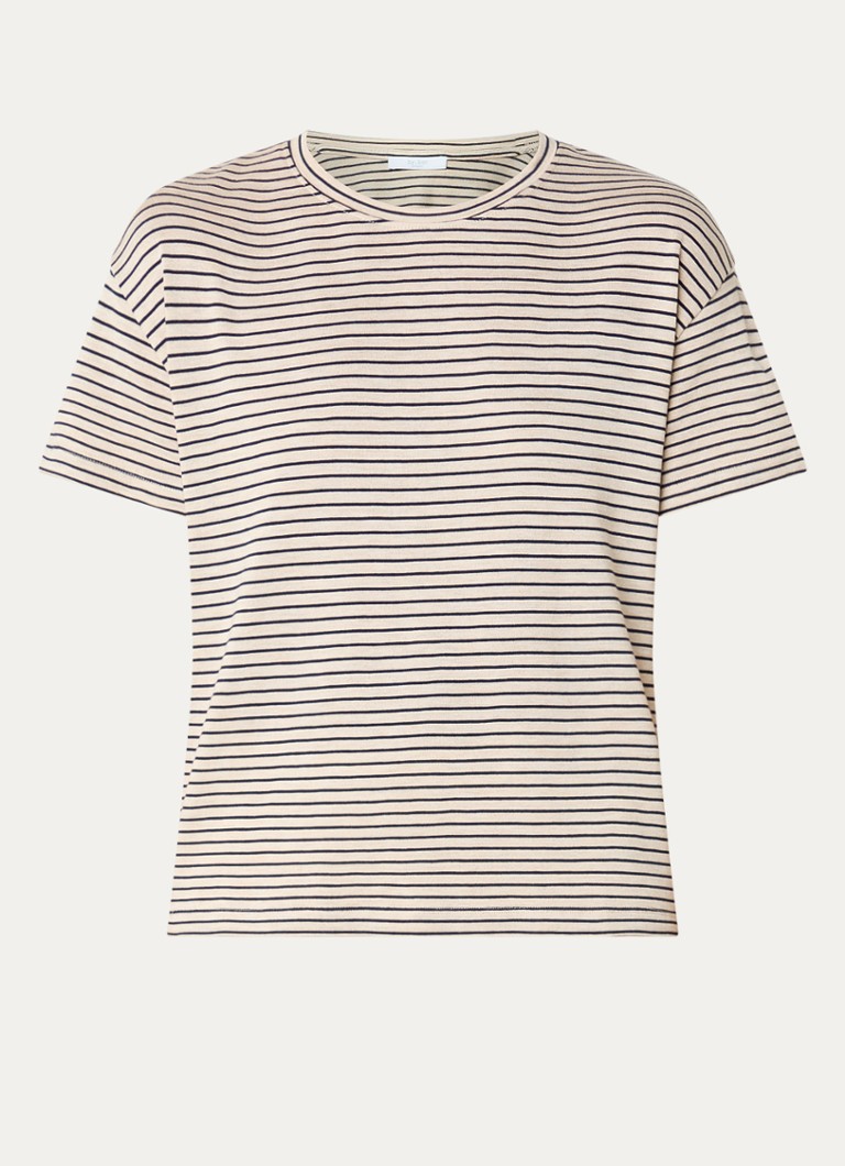 By-bar Dames Mace T-shirt met streepprint in de kleur Gebroken wit, maat: XL