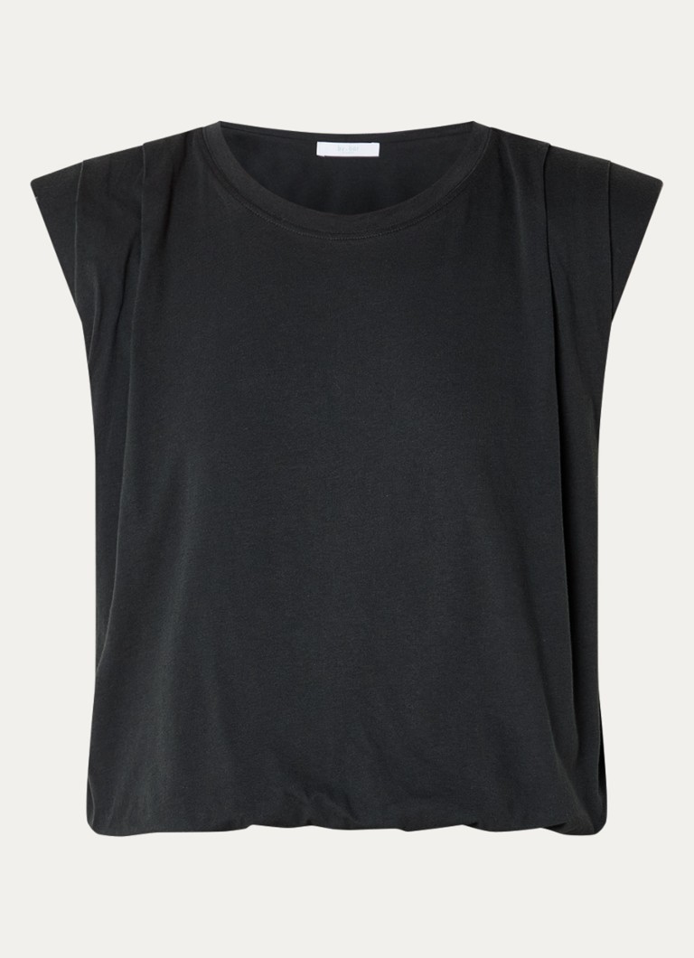 By-bar Dames Nilou mouwloze top met schoudervulling in de kleur Antraciet, maat: XS