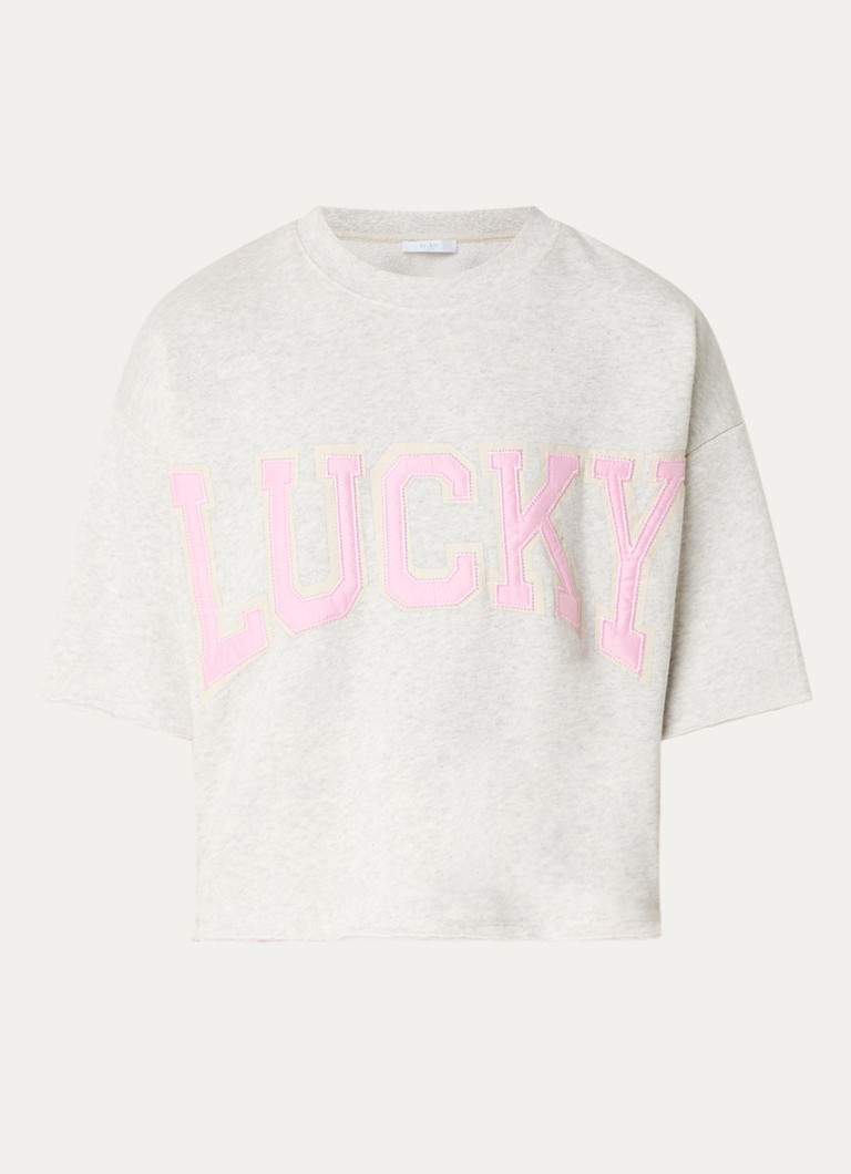 By-bar Dames Willow T-shirt met borduring in de kleur Grijsmele, maat: XS