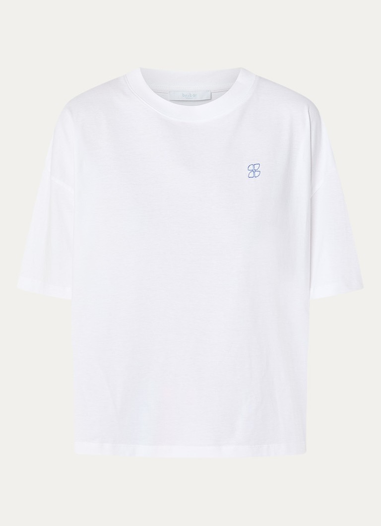 By-bar Dames Jade T-shirt met logo- en backprint in de kleur Wit, maat: L
