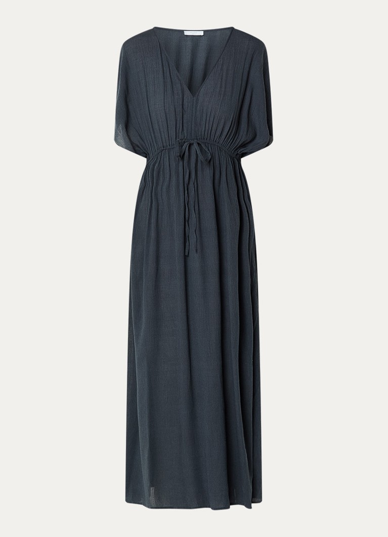 By-bar Dames Maxi tuniekjurk met V-hals in de kleur Middengrijs, maat: ONE SIZE