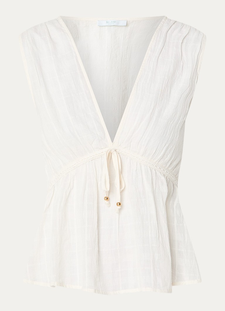 By-bar Dames Meryl top met V-hals in de kleur Wit, maat: M