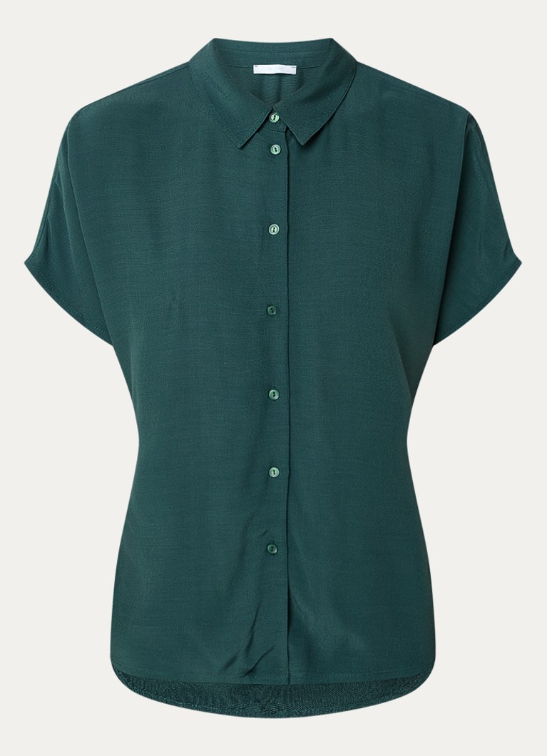 By-bar Dames Barley blouse van crêpe in de kleur Zeegroen, maat: XS